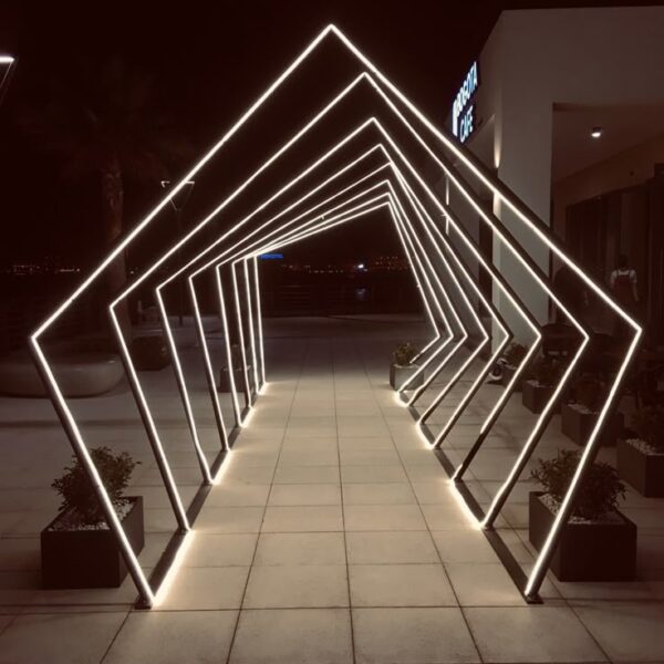 Pasillo de luces led rectangular