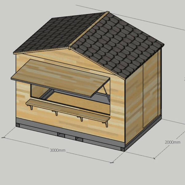 Plano digital de caseta de madera