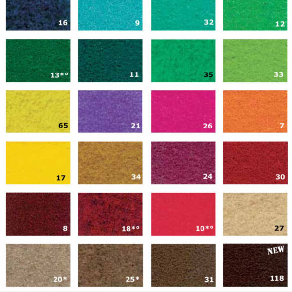 Muestrario de colores para moquetas